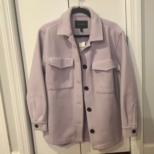 Banana Republic Liliac Light Purple Thick Fleece Shacket Jacket NWT Small
